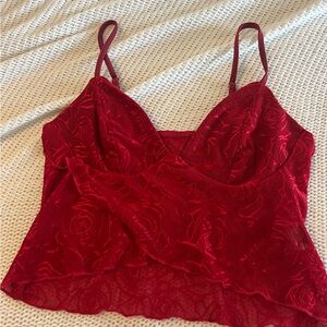 Elegant Red Lace Camisole